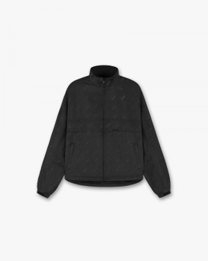 Pánské Bunda Represent All Over Logo Track Černé | CZ-WCKVY4268