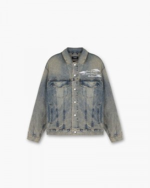 Pánské Bunda Represent Storms In Heaven Denim Blankyt Krém | CZ-XBDAC7258