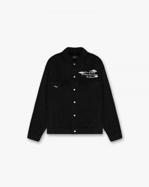 Pánské Bunda Represent Storms In Heaven Denim Černé | CZ-QALRK6498