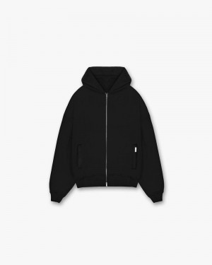 Pánské Mikina s Kapucí Represent Blank Zip Černé | CZ-IBROL6104