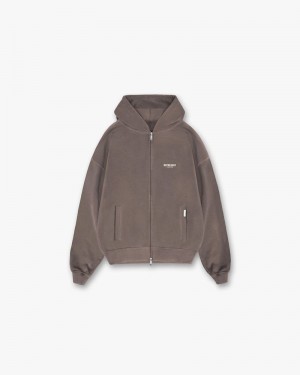 Pánské Mikina s Kapucí Represent Owners Club Zip Taupe | CZ-QXKBR0894