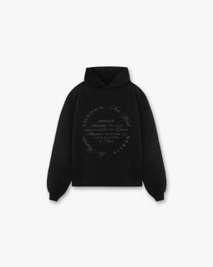 Pánské Mikina s Kapucí Represent Season Tour Relaxed Černé | CZ-PFEAC0457