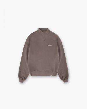 Pánské Svetr Represent Owners Club Long Sleeve Polo Taupe | CZ-QCKAS7698