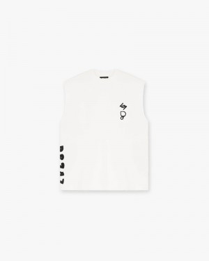 Pánské Tílko Represent 247 X Puresport Oversized Bílé | CZ-PLUTA4280