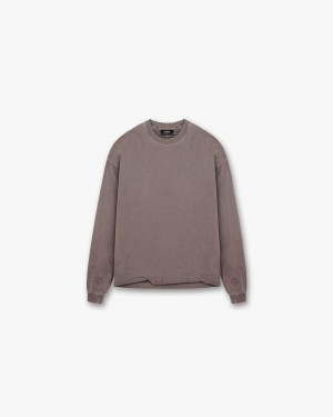 Pánské Tričko Represent Initial Long Sleeve Taupe | CZ-ZPURE5746