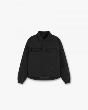 Pánské Tričko Represent Initial Prošívaný Černé | CZ-PMYJG6810