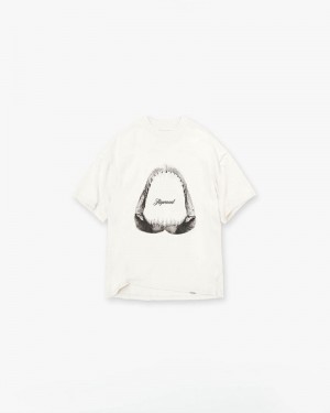 Pánské Tričko Represent Shark Jaws Bílé | CZ-PYWVT5831