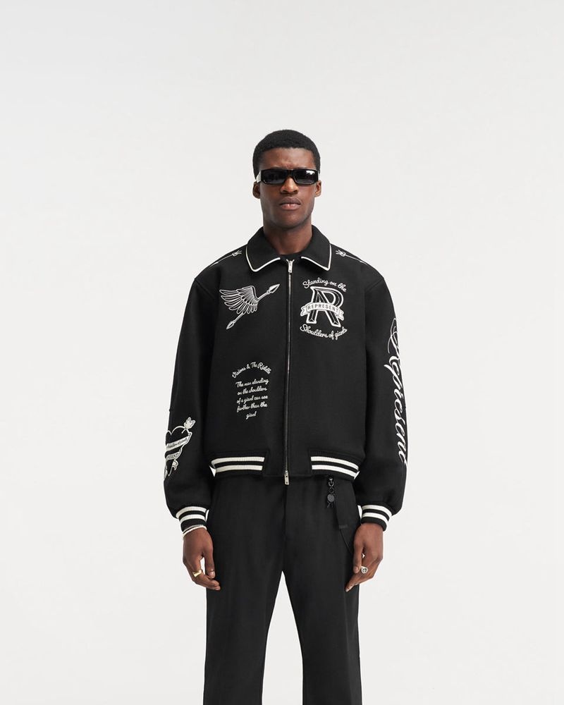 Pánské Bunda Represent Cherub Vlna Varsity Černé | CZ-SVDKX6179