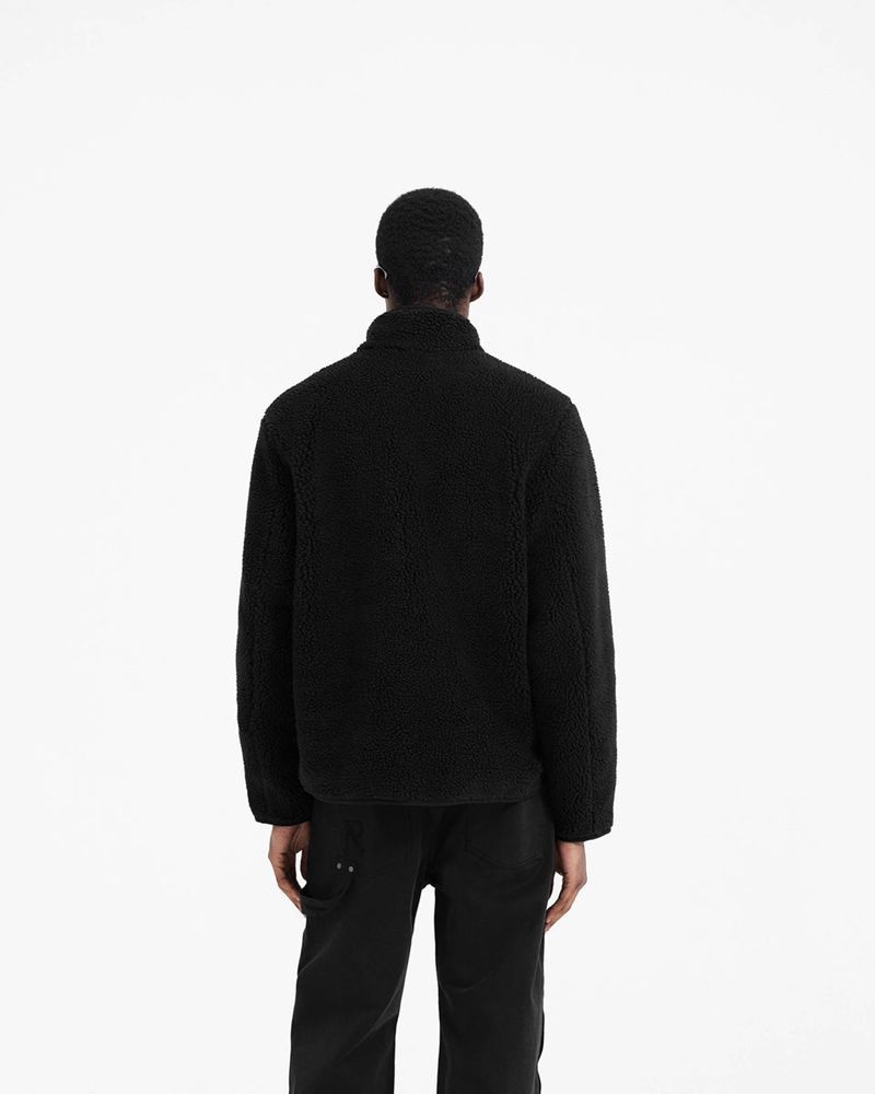 Pánské Bunda Represent Fleece Zip Through Černé | CZ-FHWGR9051