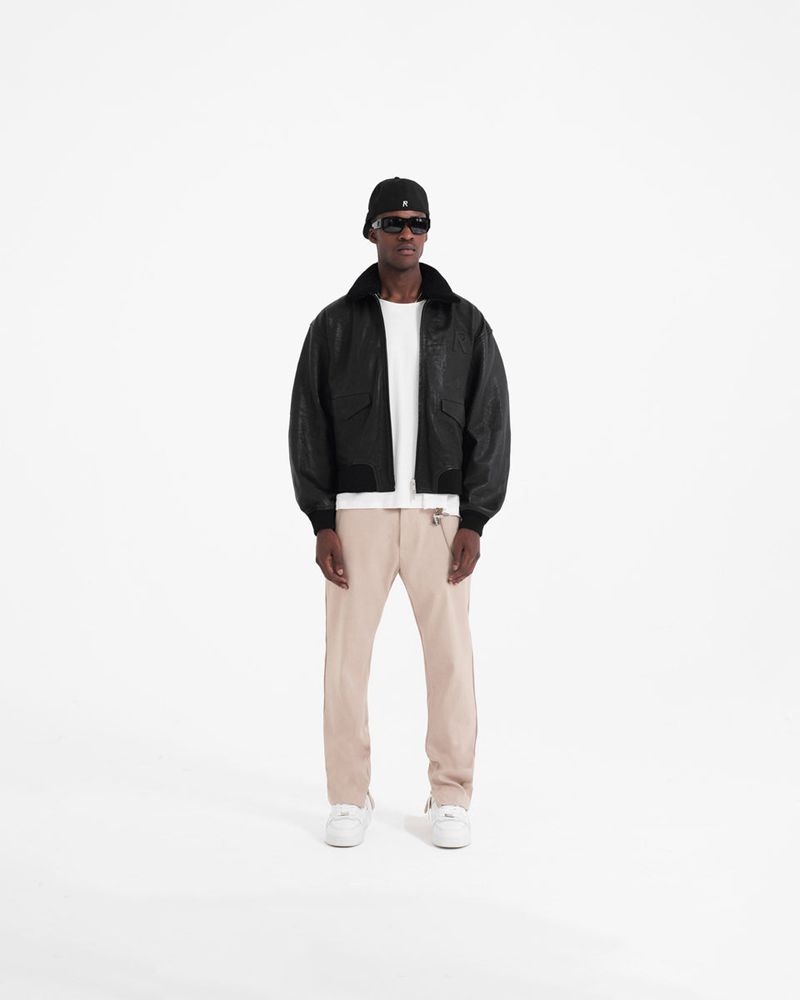 Pánské Bunda Represent Flight Læder Černé | CZ-MSRTY9586