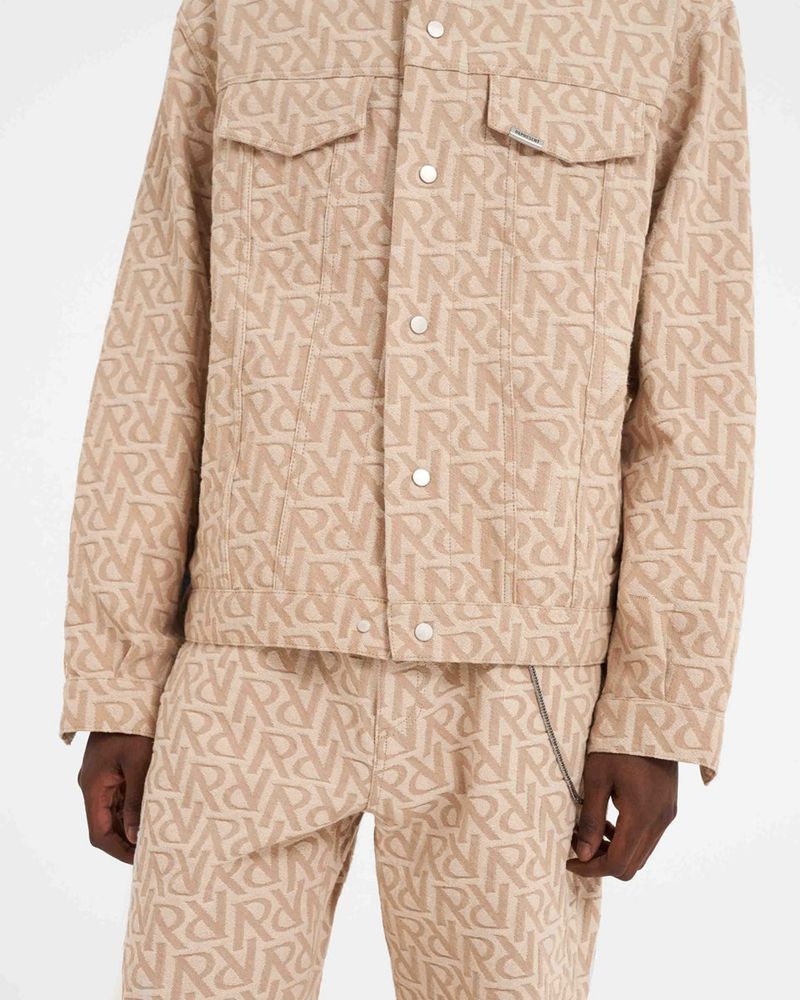 Pánské Bunda Represent Initial Denim Béžový | CZ-YFUSM9586