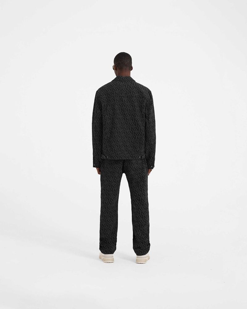 Pánské Bunda Represent Initial Denim Černé | CZ-OPDAZ7802