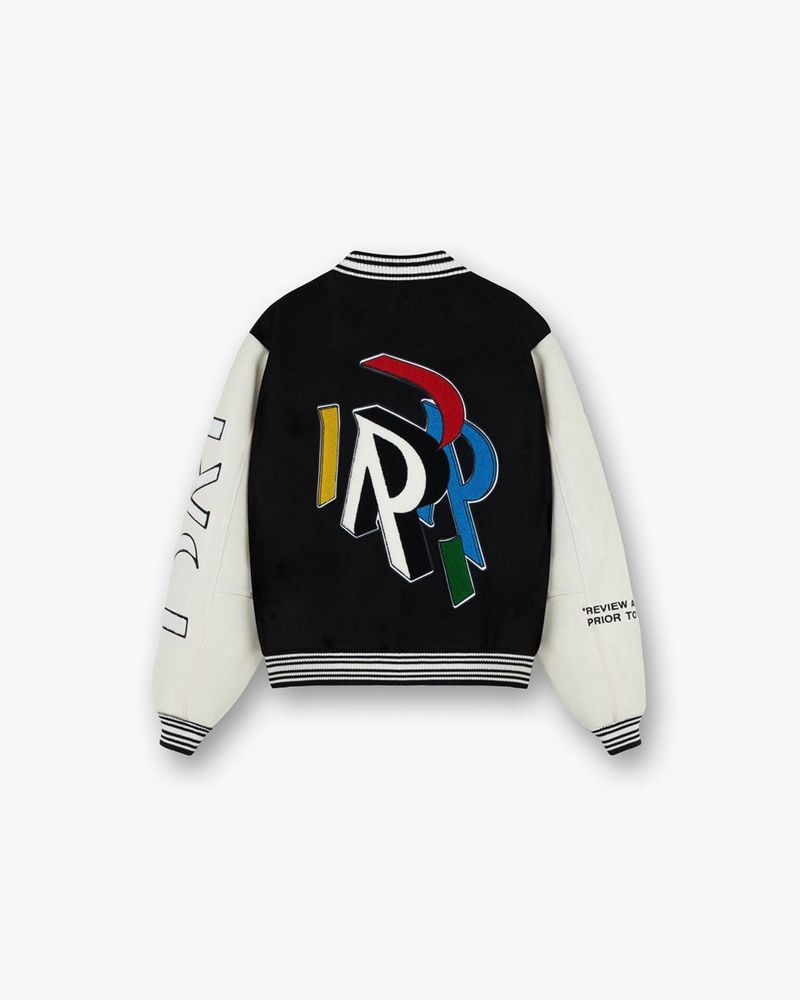 Pánské Bunda Represent Initial Varsity Černé | CZ-ZTRXQ4872