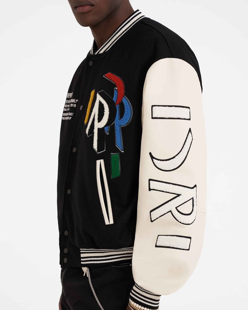 Pánské Bunda Represent Initial Varsity Černé | CZ-ZTRXQ4872