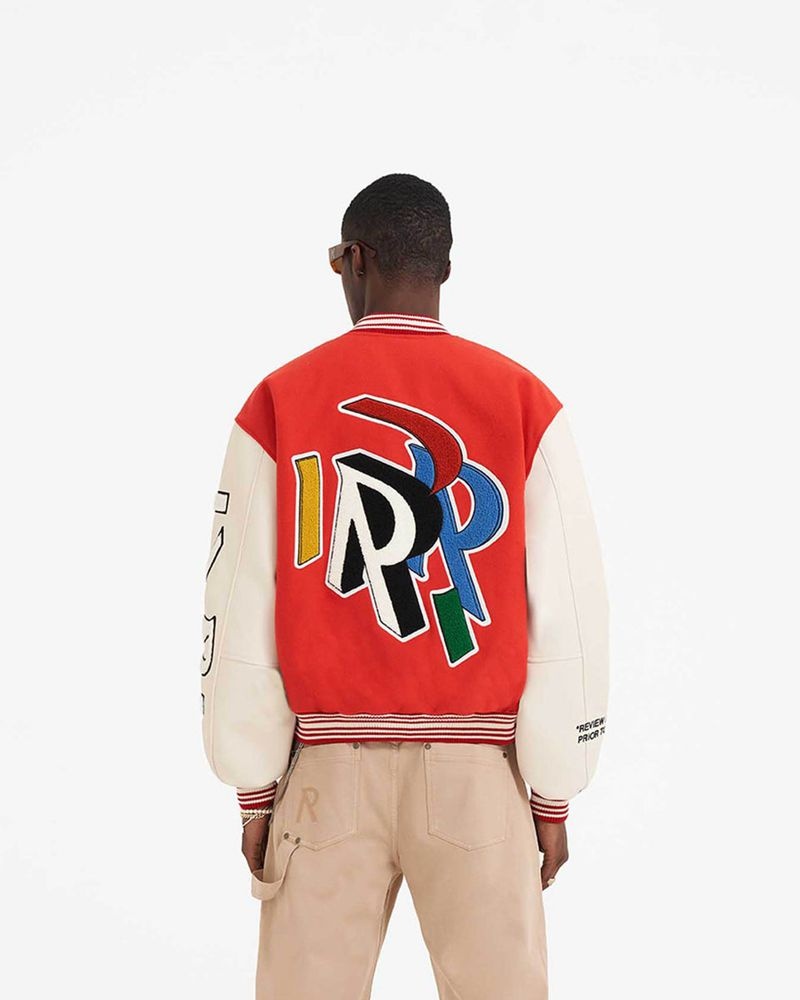 Pánské Bunda Represent Initial Varsity Červené | CZ-SPAXB8562
