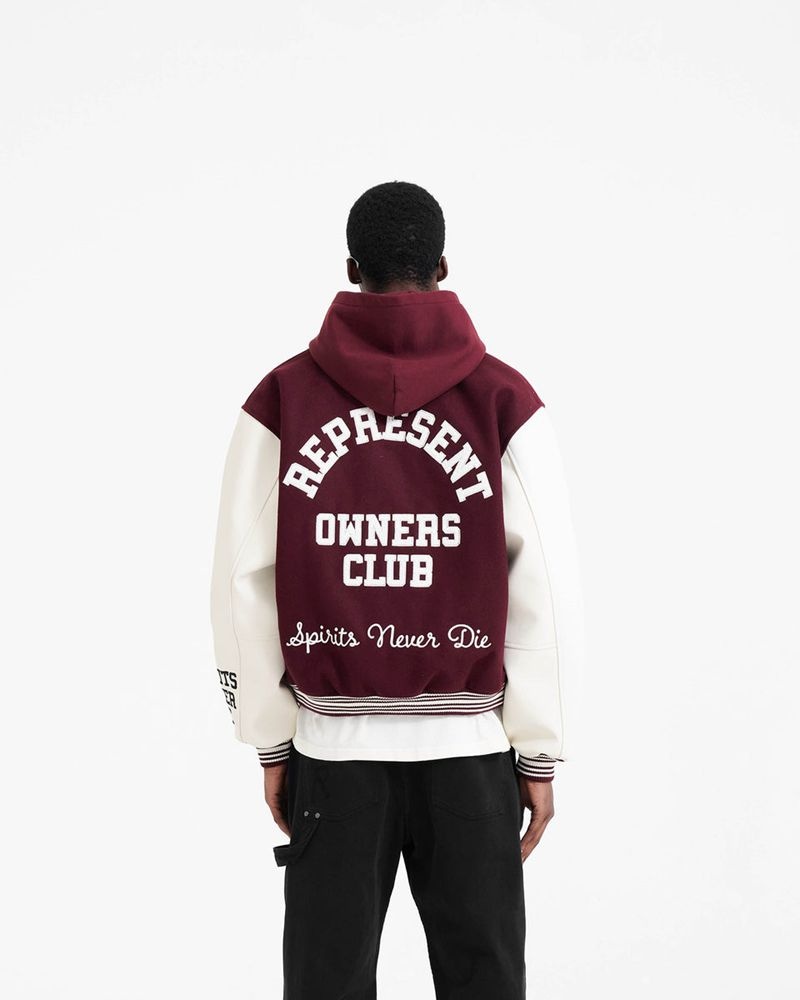 Pánské Bunda Represent Owners Club Varsity Vínové | CZ-BEZIQ9312