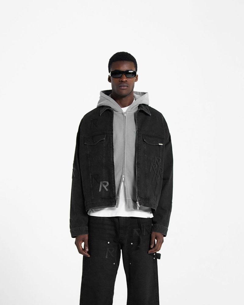 Pánské Bunda Represent R4 Initial Denim Černé | CZ-CPULW6729