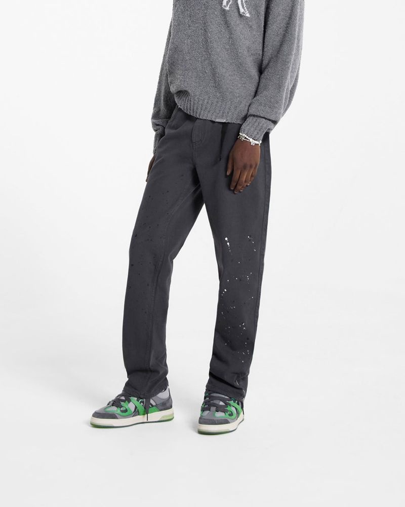 Pánské Džíny Represent R2 Paint Split Tmavě Šedé | CZ-MYSRI0586