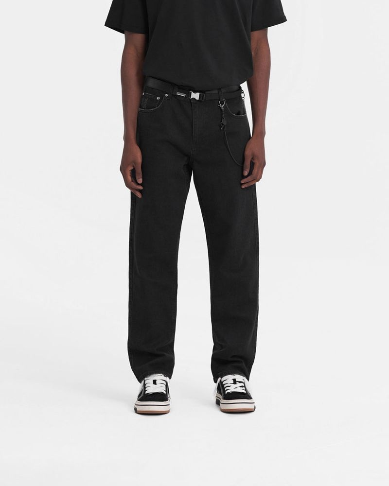 Pánské Džíny Represent R2 Rovný Leg Černé | CZ-YVZPJ0542