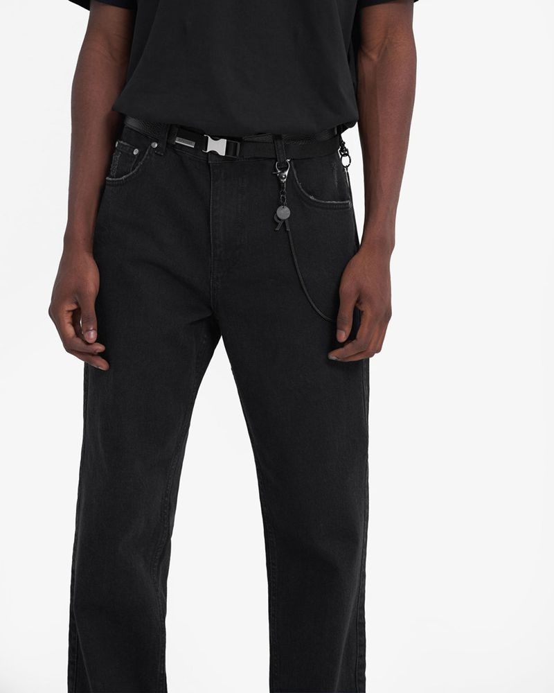 Pánské Džíny Represent R2 Rovný Leg Černé | CZ-YVZPJ0542