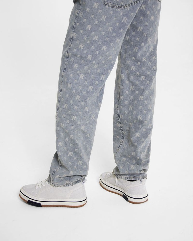 Pánské Džíny Represent R3 Monogram Baggy Šedé Blankyt | CZ-TNRKO5234