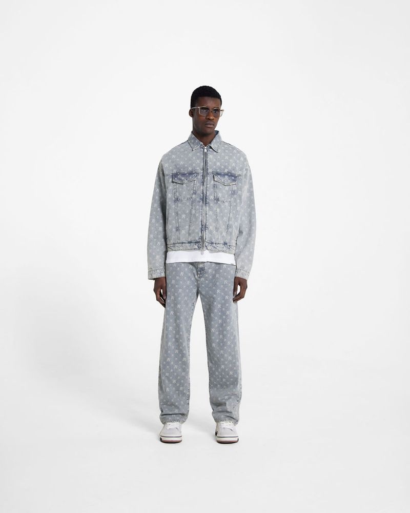 Pánské Džíny Represent R3 Monogram Baggy Šedé Blankyt | CZ-TNRKO5234