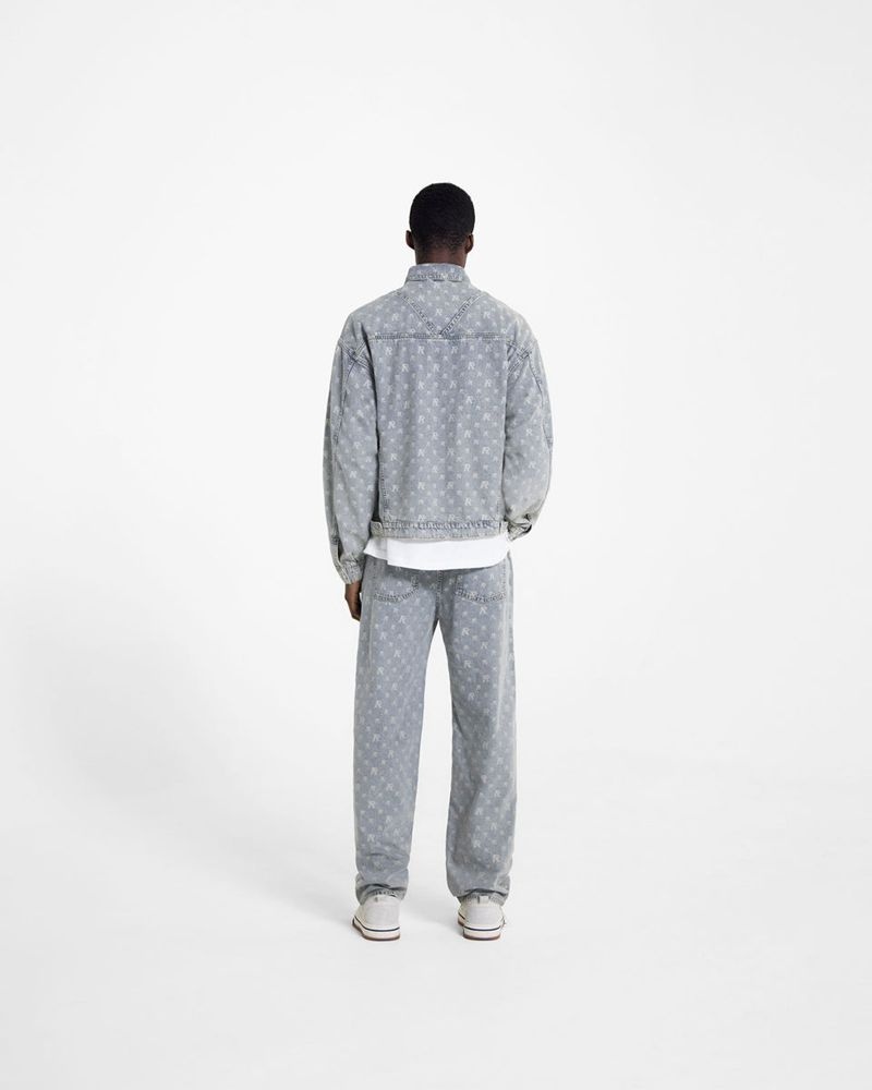 Pánské Džíny Represent R3 Monogram Baggy Šedé Blankyt | CZ-TNRKO5234