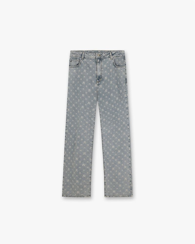 Pánské Džíny Represent R3 Monogram Baggy Šedé Blankyt | CZ-TNRKO5234