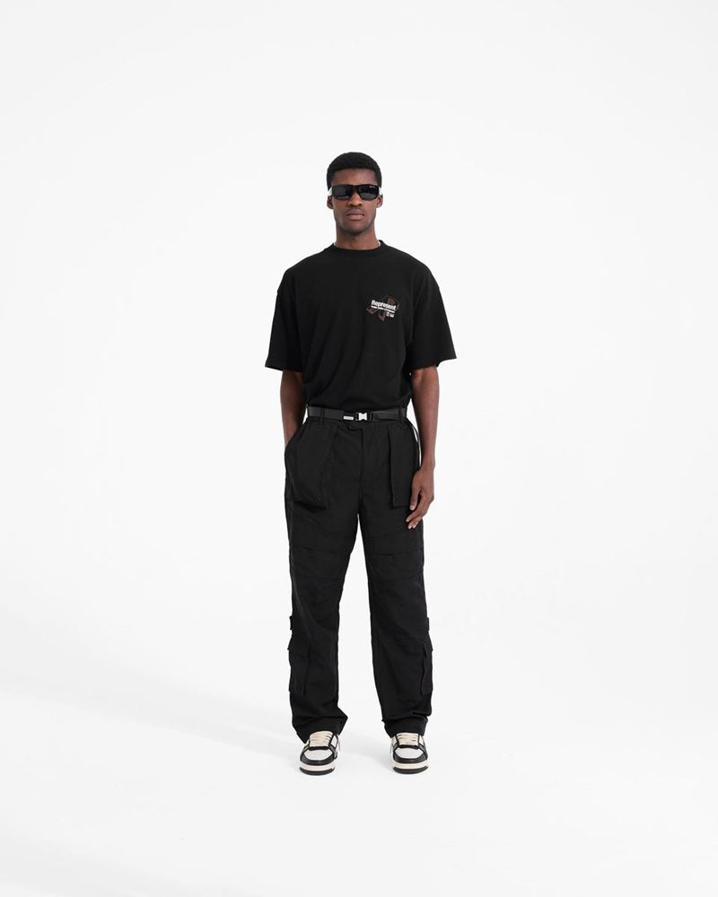 Pánské Kalhoty Represent 8 Pocket Cargo Černé | CZ-XLOFD1980