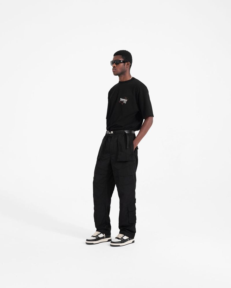 Pánské Kalhoty Represent 8 Pocket Cargo Černé | CZ-XLOFD1980