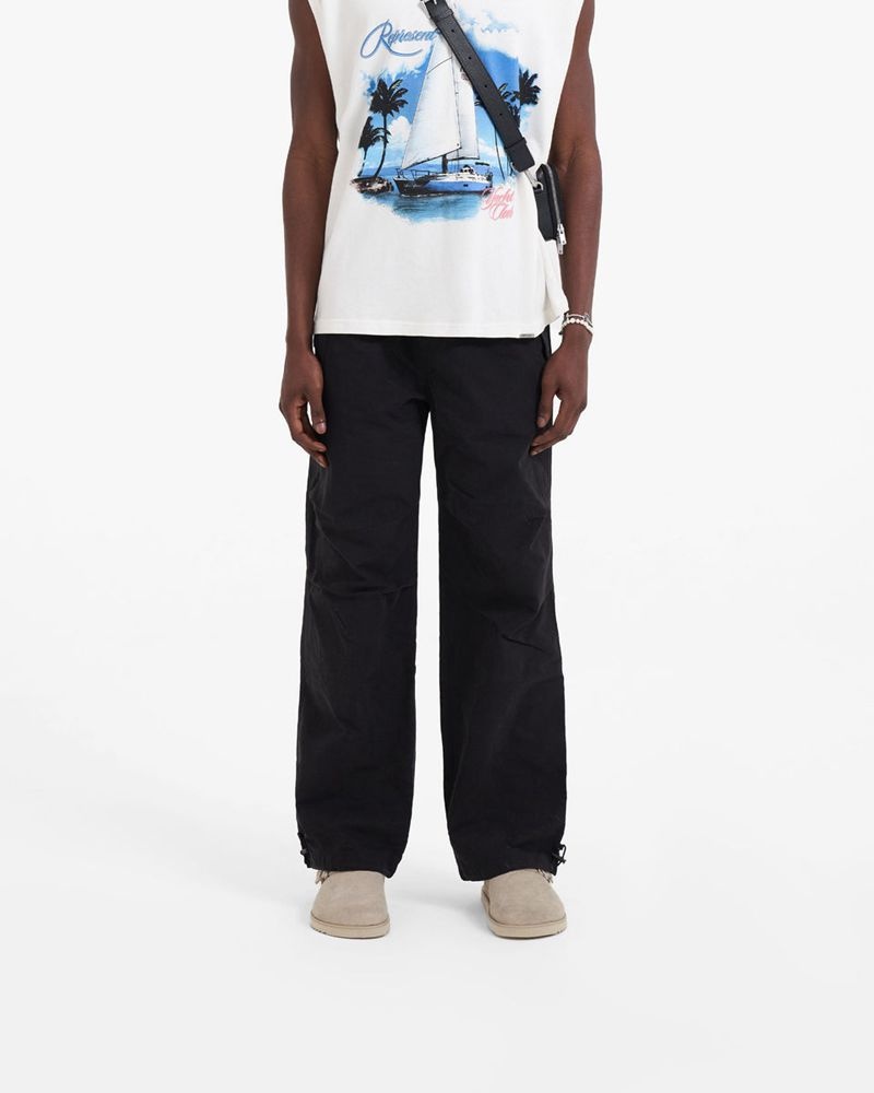 Pánské Kalhoty Represent Parachute Černé | CZ-UBTSJ4951