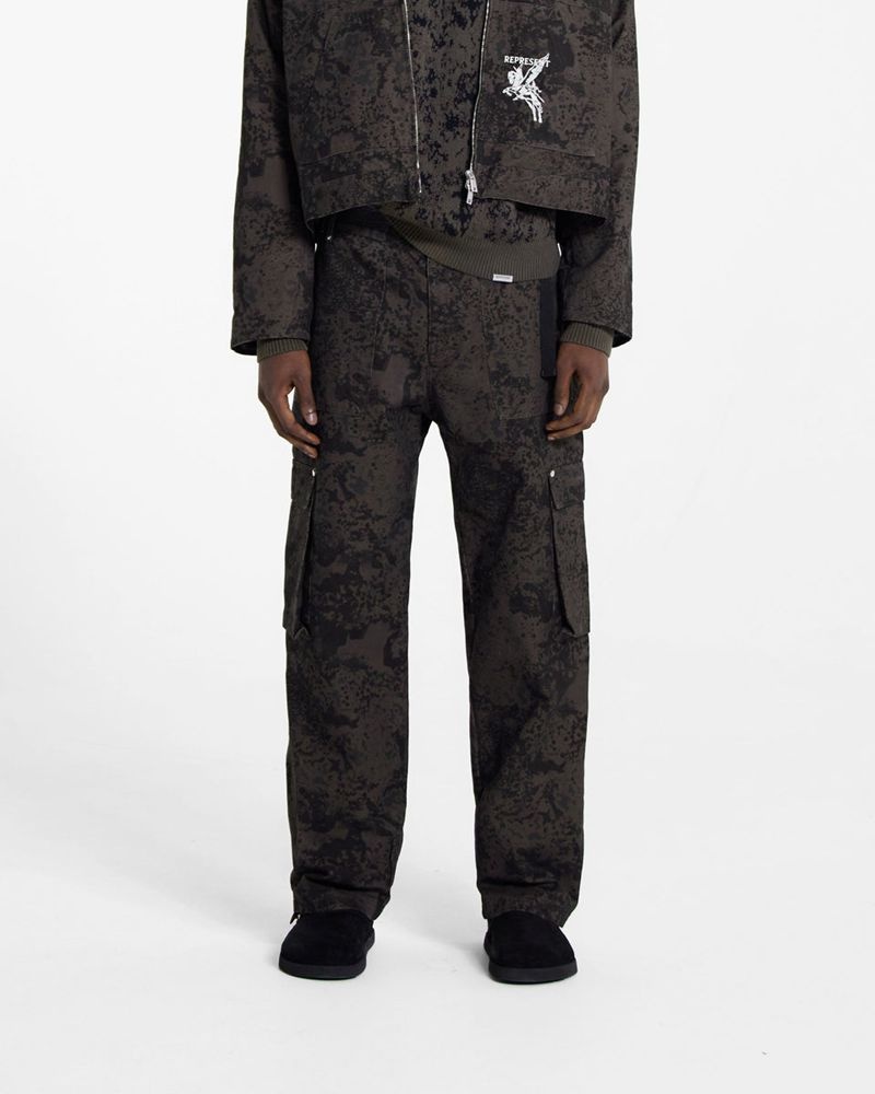 Pánské Kalhoty Represent Utility Cargo Maskáčové | CZ-CPNTA8034