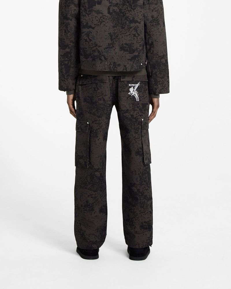 Pánské Kalhoty Represent Utility Cargo Maskáčové | CZ-CPNTA8034