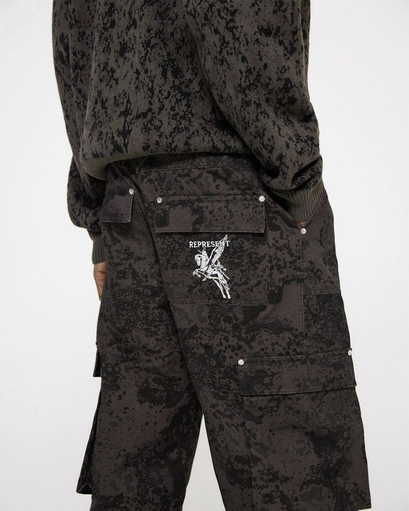 Pánské Kalhoty Represent Utility Cargo Maskáčové | CZ-CPNTA8034