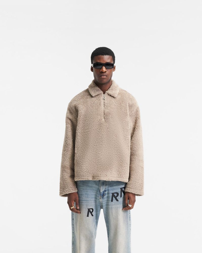 Pánské Košile Represent Fleece Pullover Zip Taupe | CZ-VBWPO9675