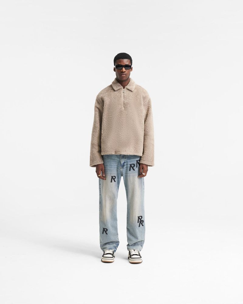 Pánské Košile Represent Fleece Pullover Zip Taupe | CZ-VBWPO9675