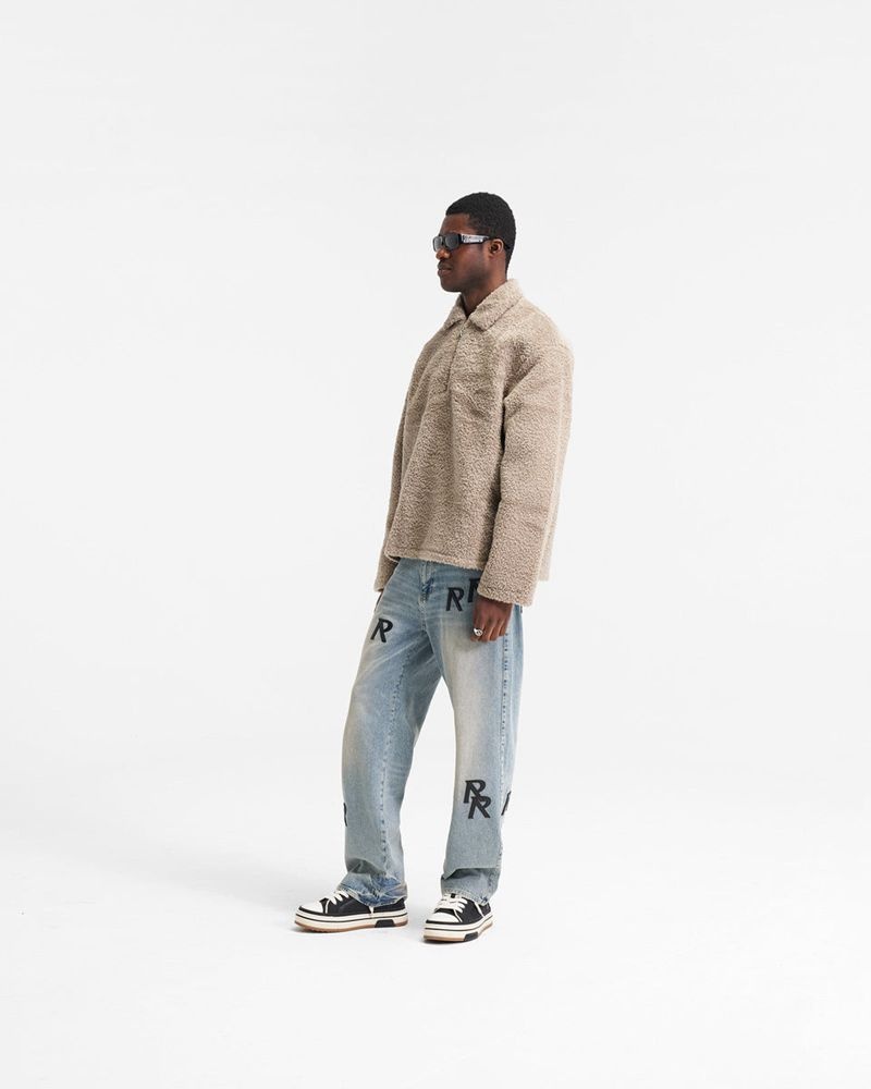 Pánské Košile Represent Fleece Pullover Zip Taupe | CZ-VBWPO9675