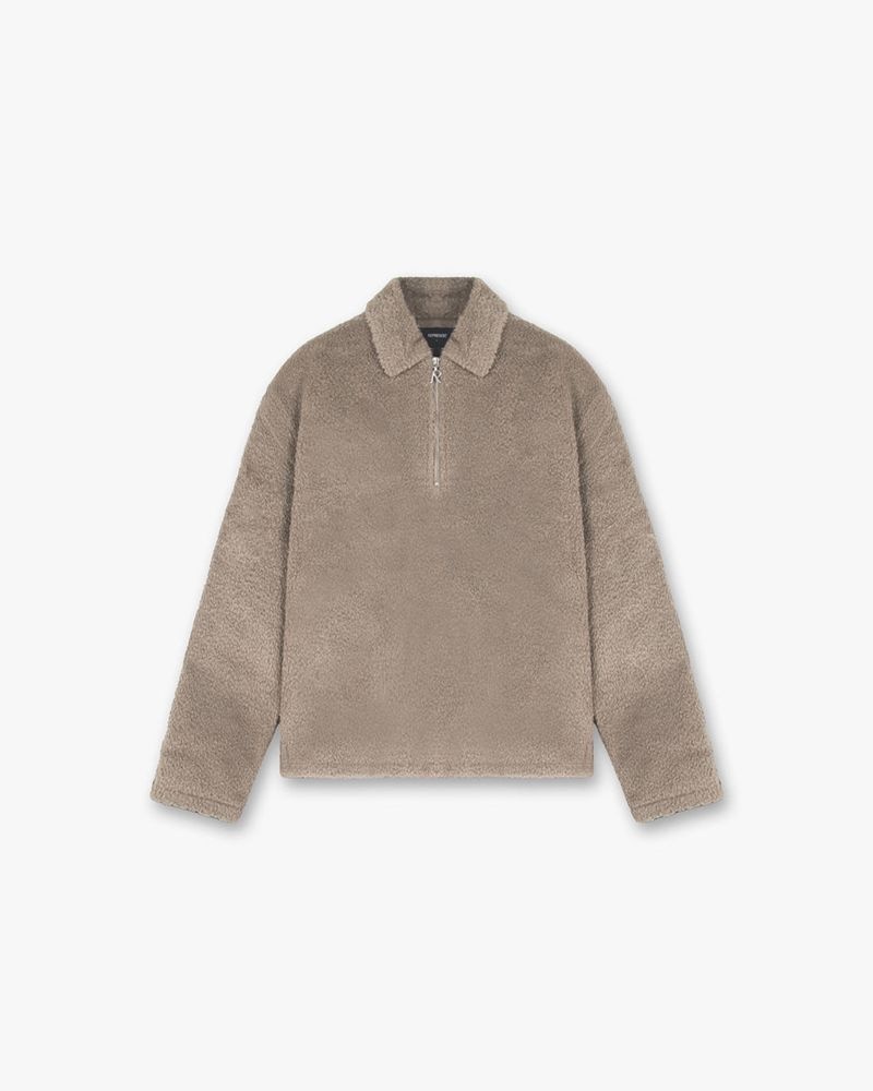 Pánské Košile Represent Fleece Pullover Zip Taupe | CZ-VBWPO9675