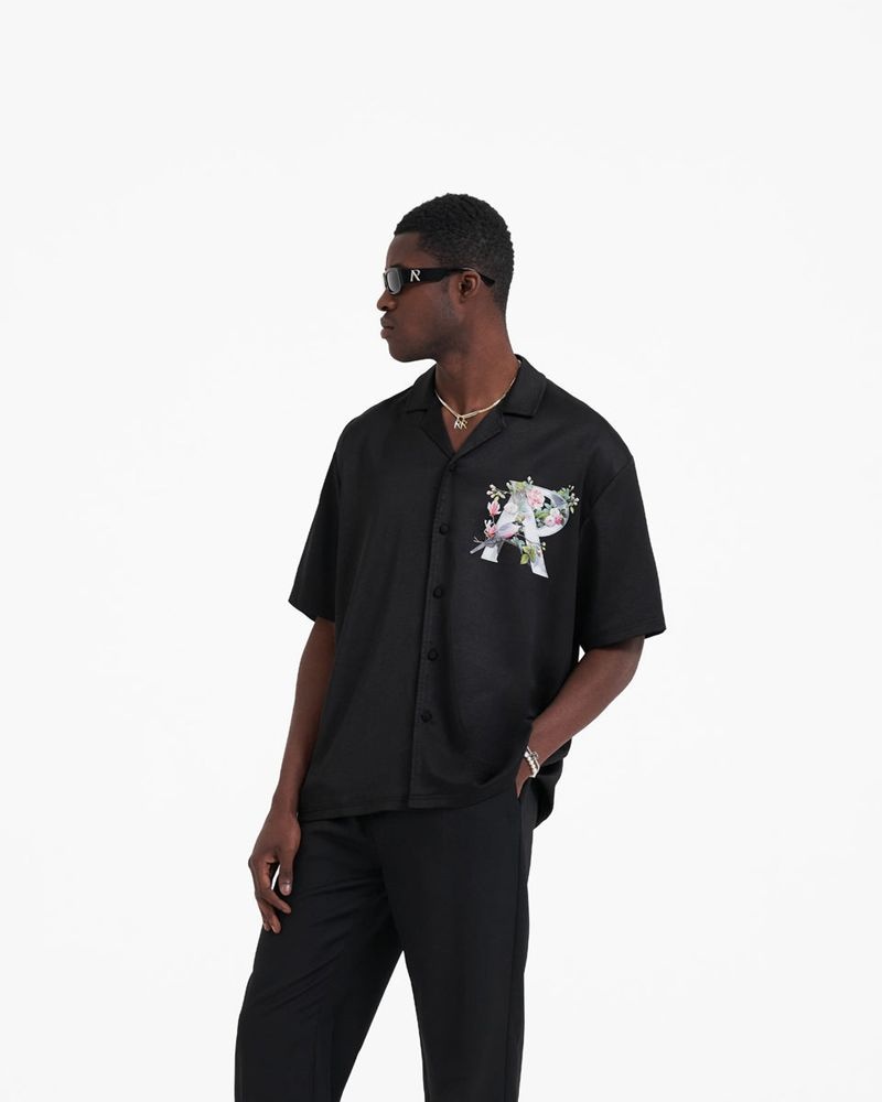 Pánské Košile Represent Floral Initial Černé | CZ-CSTEX6289