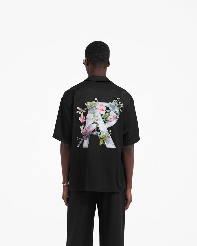 Pánské Košile Represent Floral Initial Černé | CZ-CSTEX6289