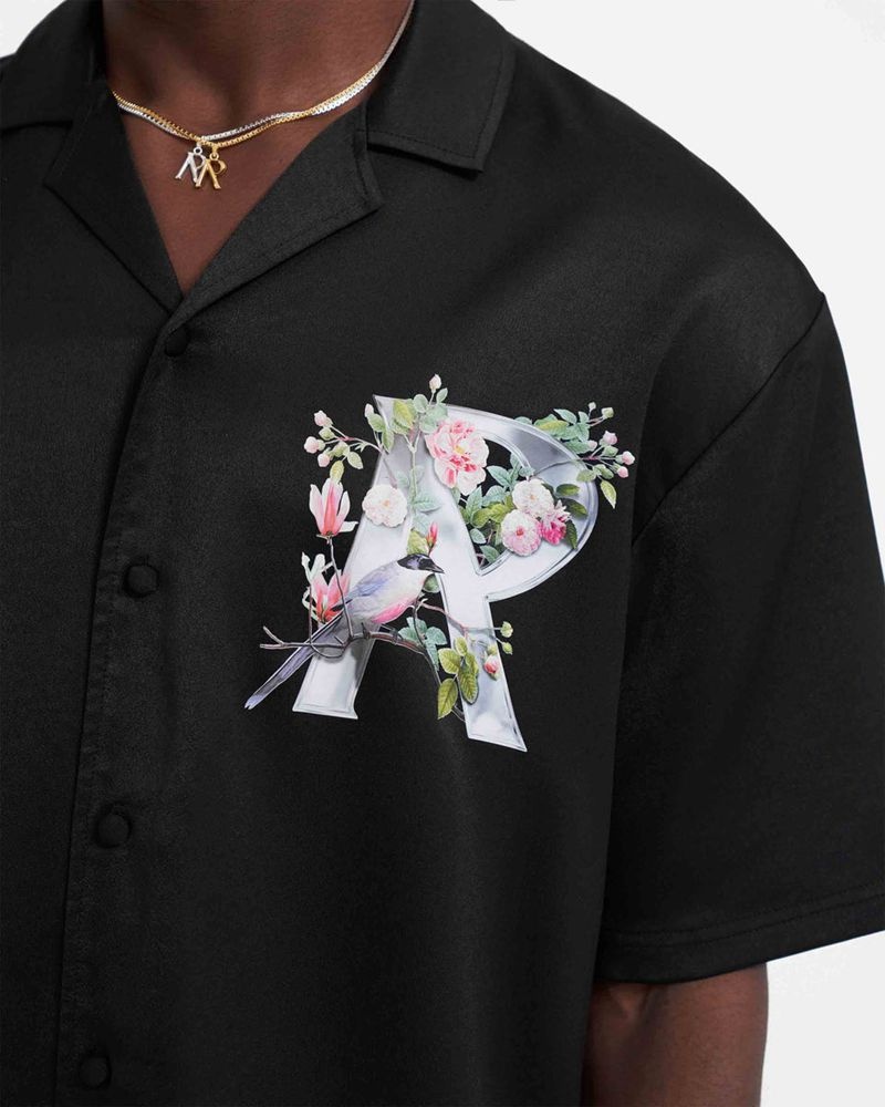 Pánské Košile Represent Floral Initial Černé | CZ-CSTEX6289