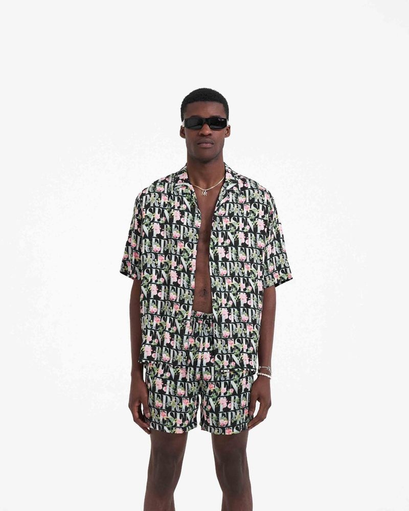 Pánské Košile Represent Floral Černé | CZ-ELQAM0419