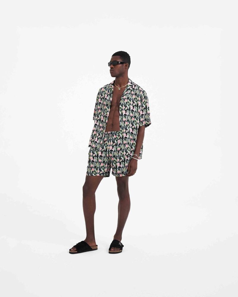 Pánské Košile Represent Floral Černé | CZ-ELQAM0419