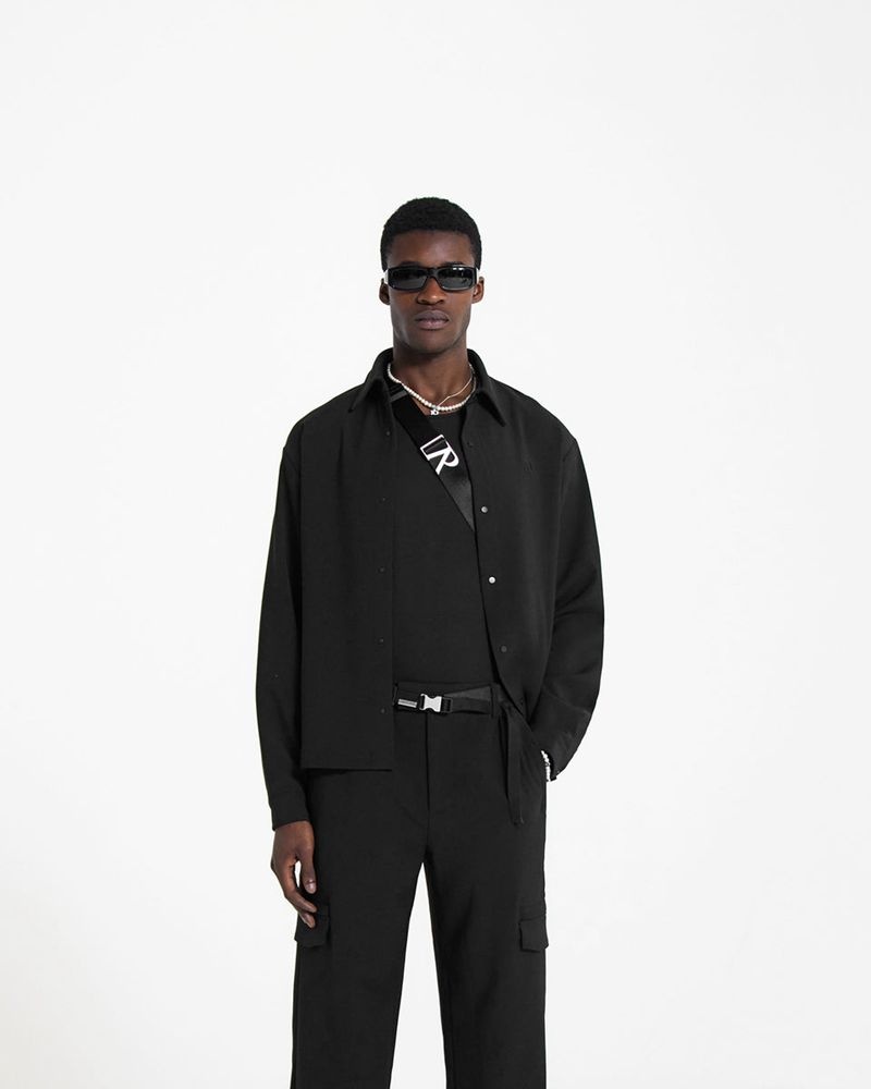 Pánské Košile Represent Initial Černé | CZ-HFZGL2718