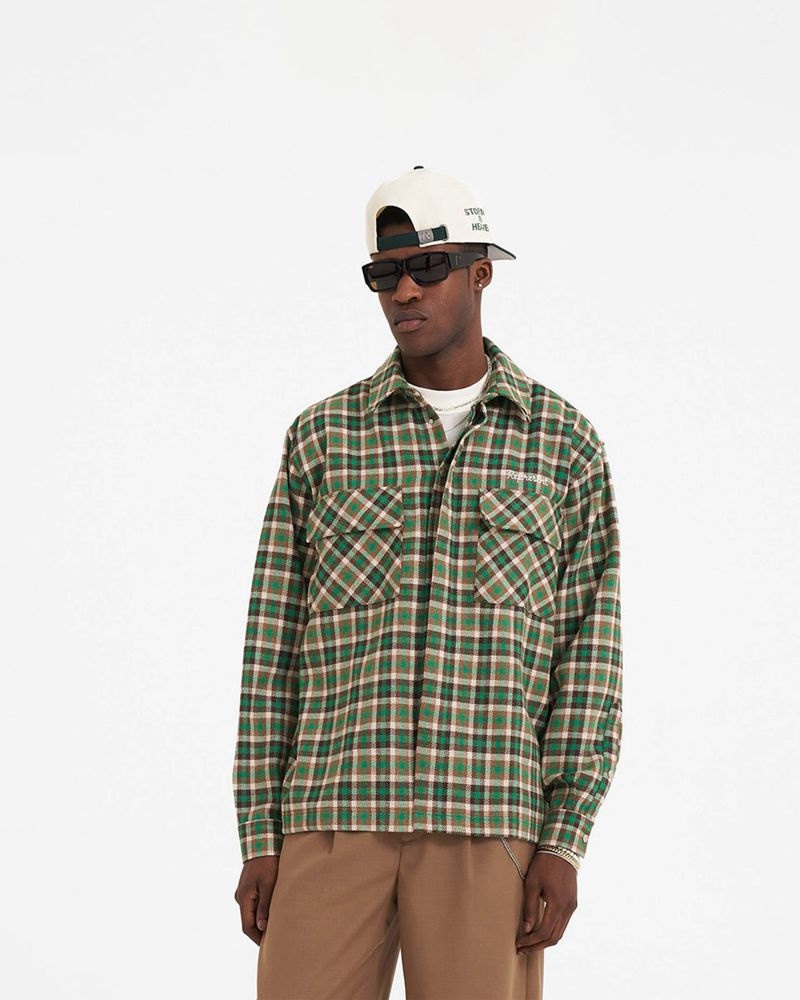 Pánské Košile Represent Long Sleeve Flannel Zelene | CZ-XJTPO5324