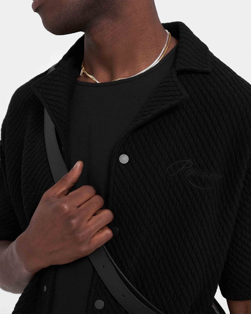 Pánské Košile Represent Ottoman Černé | CZ-HASMZ1957