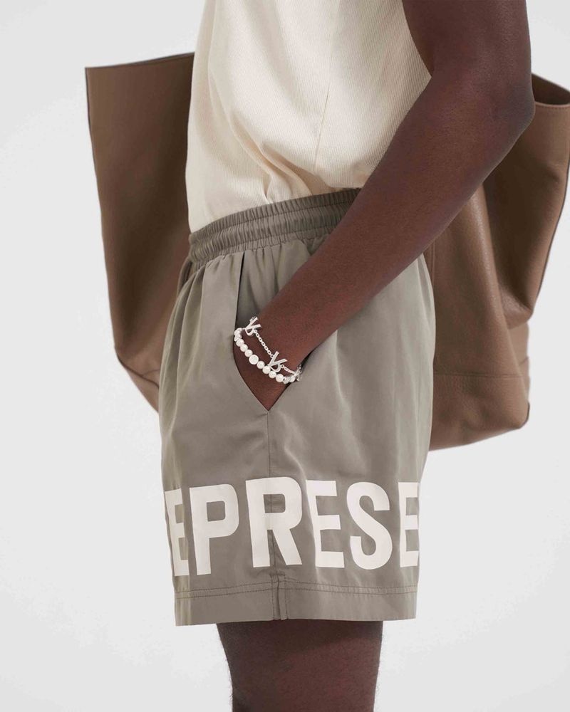 Pánské Koupací Šortky Represent Ss23 Hnědožlutý | CZ-FJNSZ4213