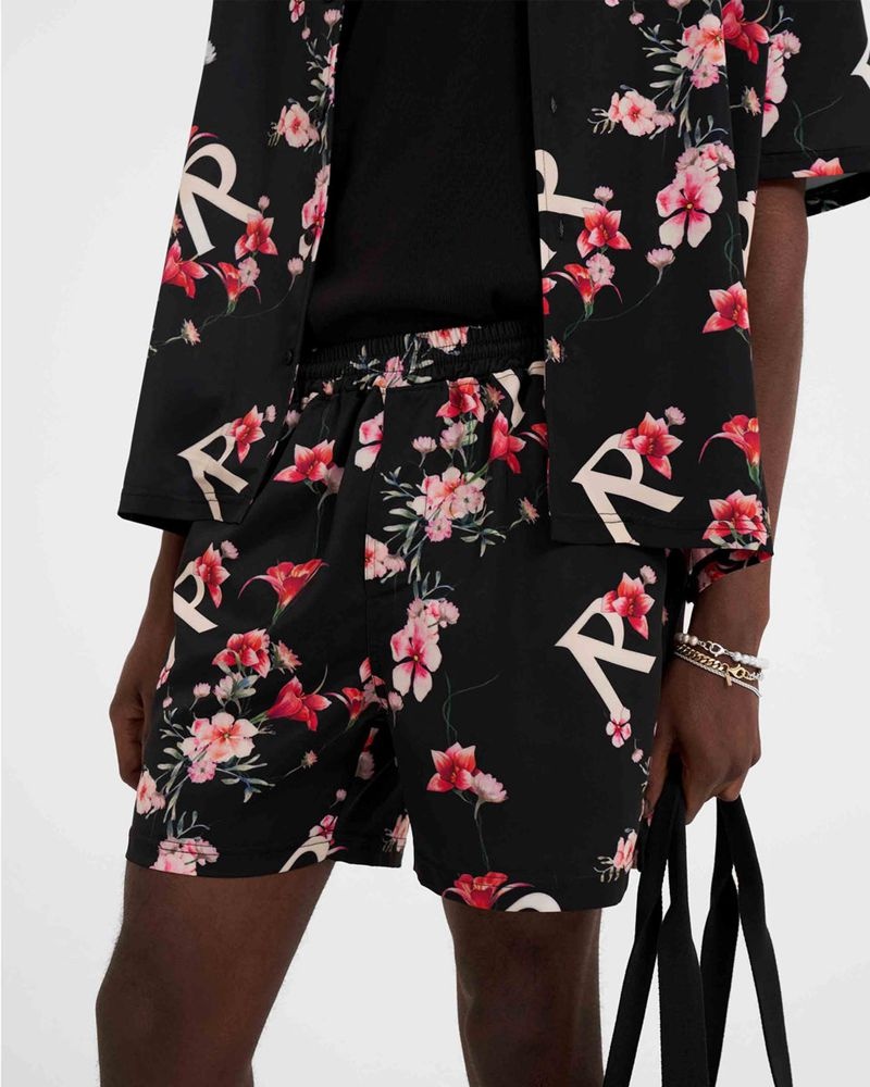 Pánské Kraťasy Represent Floral Černé | CZ-YOIKU2597