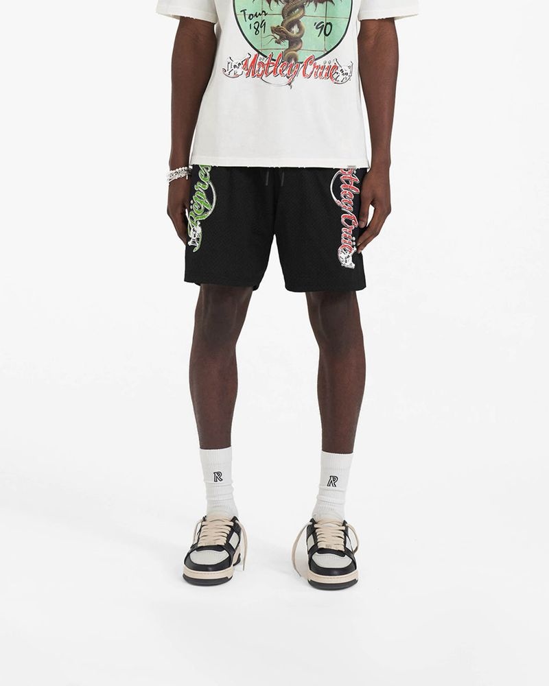Pánské Kraťasy Represent Motley Crue Mesh Černé | CZ-LICTA0762