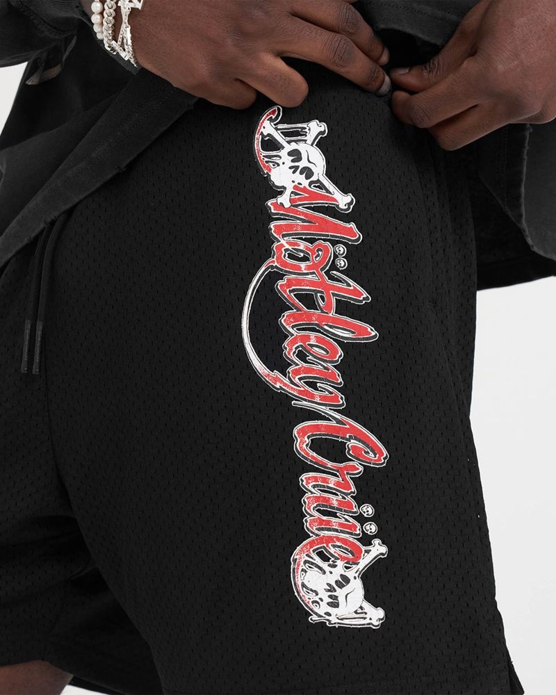 Pánské Kraťasy Represent Motley Crue Mesh Černé | CZ-LICTA0762